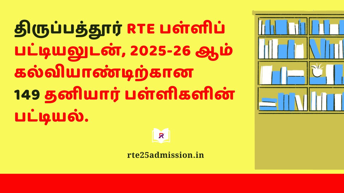 RTE Admission School in Tirupathur PDF Download