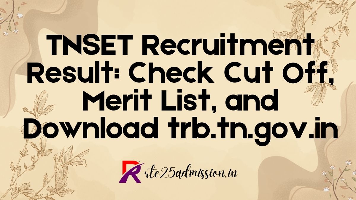 TNSET Recruitment Result 2025