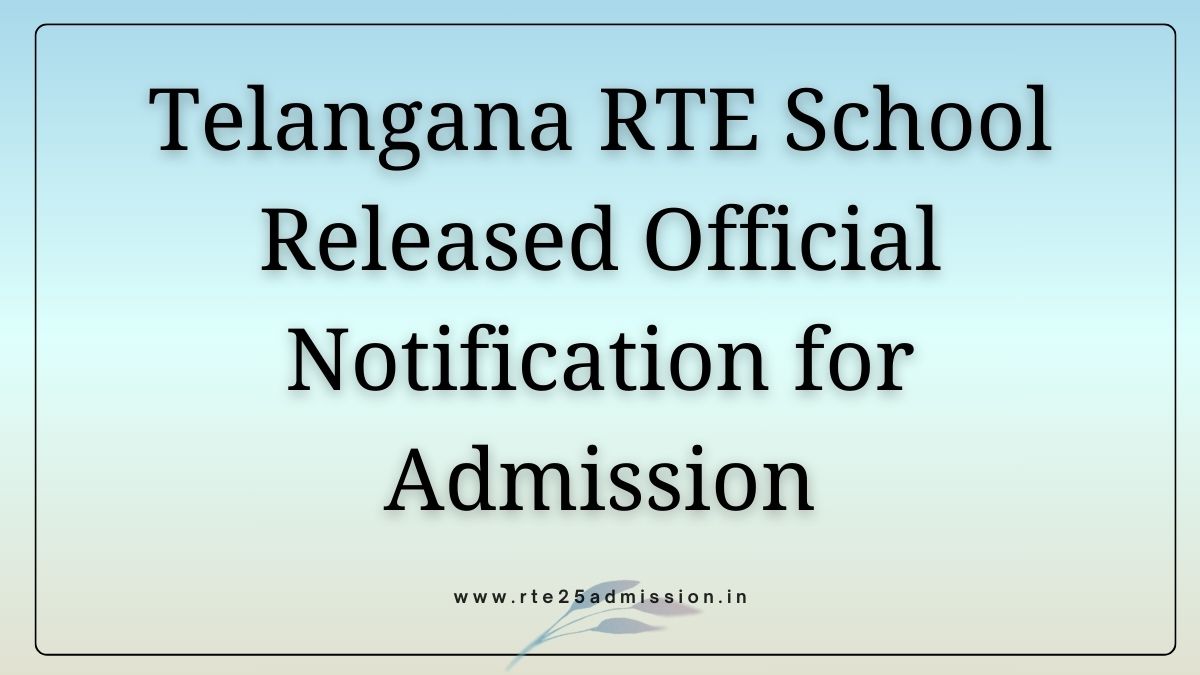 Telangana RTE Admission
